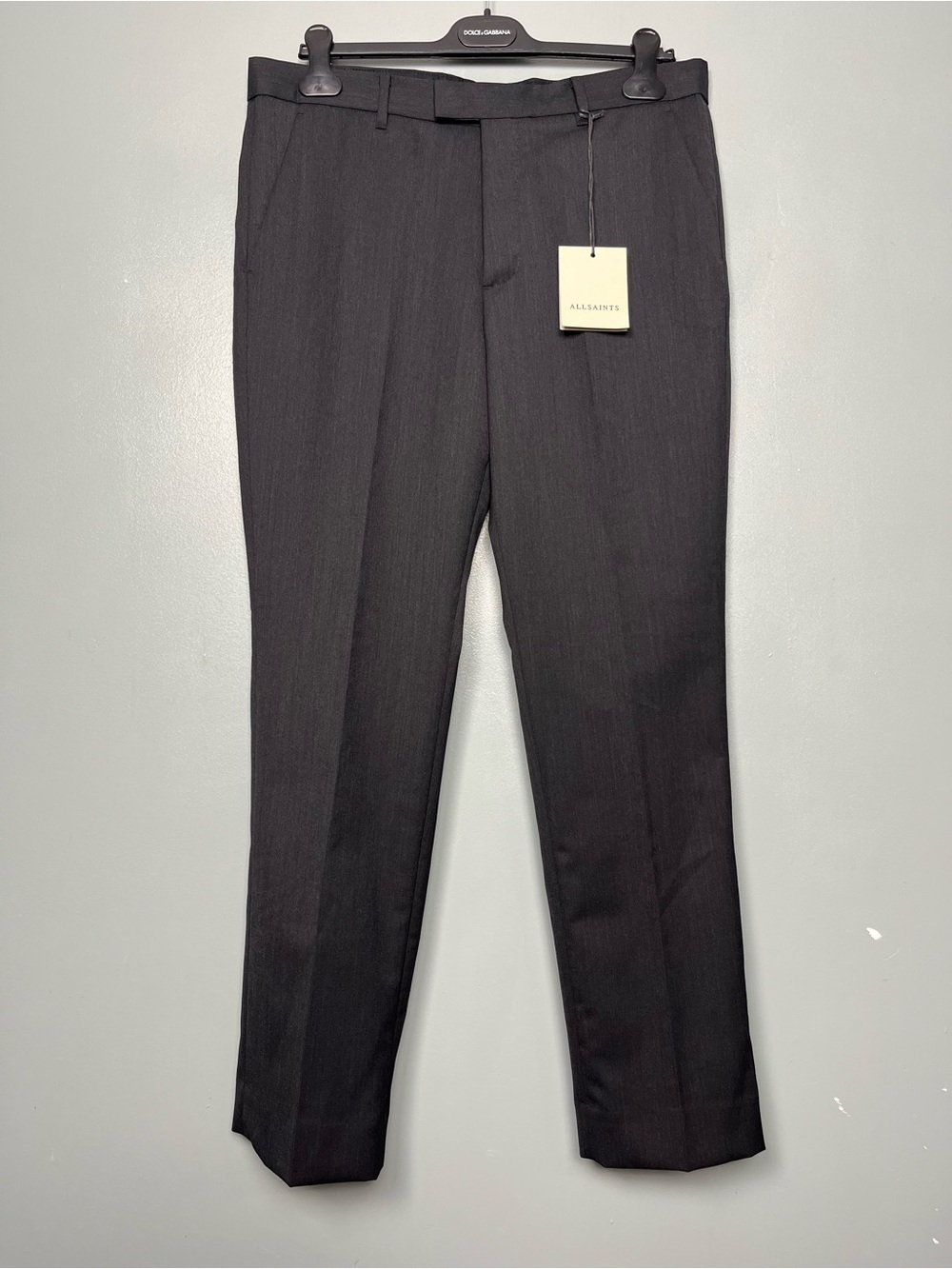 All Saints Blackwater Straight Leg Tailored Trousers Charcoal Gray Men’s Size 32